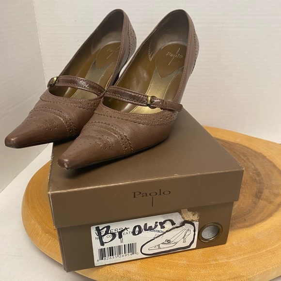 Paolo VAnessa Brown Leather Heels - Picture 2 of 8